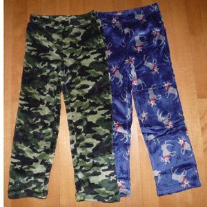 Lot of 2 Boy Fleece Sleep PJ Pants Sz XS S M Camo